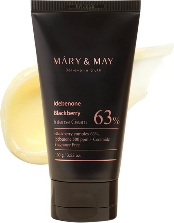 Mary&May Creme De Hidratação Intensa Idebenone Blackberry - Hidratante Facial Avançado Para Fortalecimento Da Barreira Da Pele Com Niacinamida, Ceramida E Ácido Hialurônico Para Hidratação Profunda