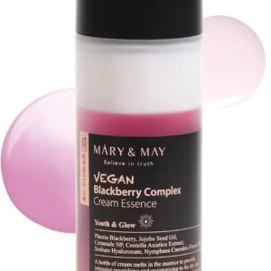 Mary&May Vegan Blackberry Complex Cream Essence 140ml, Deep Hydrating for dry skin, Essence Toner, Blackberry Extract, Cream Skin, Fragrance Free, Korean Skincare, marynmay