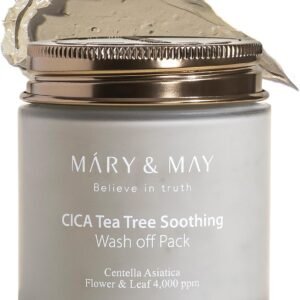 Mary&May Vegan Cica Tea Tree Soothing Wash Off Mask 125g, Blackhead Care, Clean Pores, Sebum Control, Sooth Sensitive Skin, Clay Mask, Korean Facial Mask, marynmay