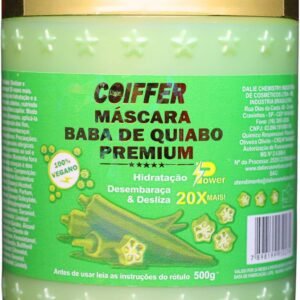 Máscara Baba de Quiabo Premium Desembaraça e Desliza 20x+ Coiffer 500g