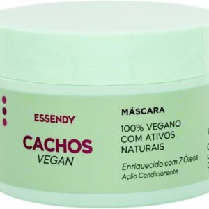 Máscara Cachos Vegan 250G - Hidratação Profunda e Nutrição Intensa | Controle de Frizz, Cachos Definidos, Brilho e Maciez | 100% Vegana, Livre de Sulfatos, Parabenos e Corantes | Enriquecida com 7 Óleos Naturais - Essendy