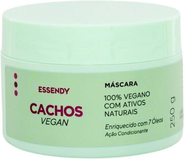 Máscara Cachos Vegan 250G - Hidratação Profunda e Nutrição Intensa | Controle de Frizz, Cachos Definidos, Brilho e Maciez | 100% Vegana, Livre de Sulfatos, Parabenos e Corantes | Enriquecida com 7 Óleos Naturais - Essendy