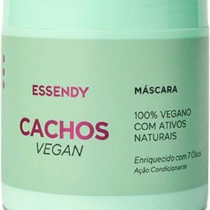 Máscara Cachos Vegan 500G - Hidratação Profunda, Nutrição Intensa, Brilho e Maciez - Enriquecida com 7 Óleos Naturais - Vegano, Sem Sulfatos, Parabenos ou Corantes - Essendy