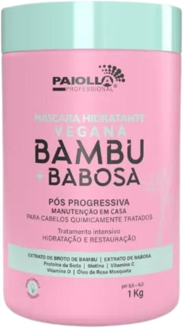 Máscara Vegana de Bambu e Babosa 1kg - Hidratação e Fortalecimento, Paiolla
