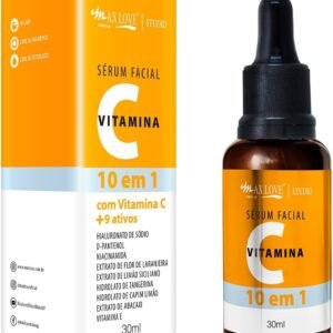Max Love Sérum Facial Vitamina C, 10 em 1, Pele Hidratada, Macia e Iluminada, 30ml