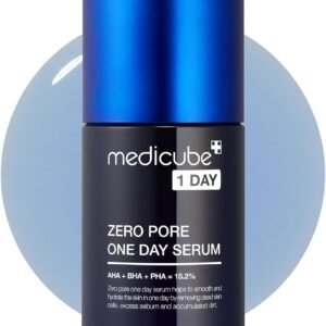 Medicube Zero Pore One-Day Serum 1,01 fl.oz – Soro noturno de ressurgimento com complexo de aperto de poros – 15,2% AHA+BHA+PHA e 2% de Niacinamida – 10,8% de redução na aparência