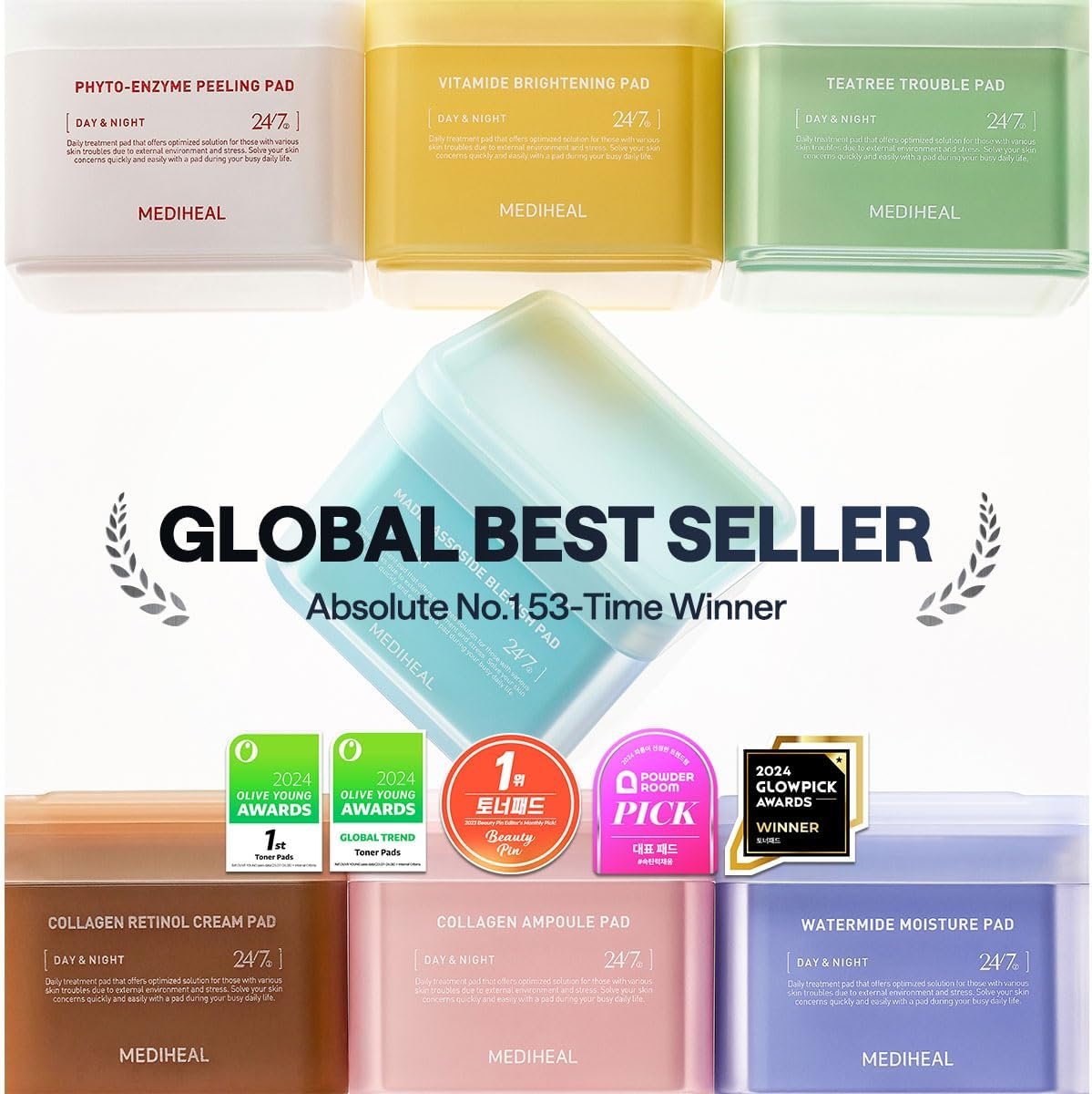 Mediheal MEDIHEAL Collagen Ampoule Pad – Square Cotton Facial Toner Pads Collagen & Ceramide - Skin Firming & Restore Elasticity - Tighten Wrinkles & Lines - Vegan Eco Silk Pads, 100 Pads 2 Mediheal MEDIHEAL Collagen Ampoule Pad – Square Cotton Facial Toner Pads Collagen & Ceramide - Skin Firming & Restore Elasticity - Tighten Wrinkles & Lines - Vegan Eco Silk Pads, 100 Pads - Imagem 2