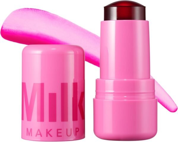 Milk Makeup Tinta gelatinosa de água refrescante – Lábios transparentes + manchas de bochecha com colágeno vegano, água do mar + Aloe – Hidratante, longa duração, tonalidade labial montável + blush
