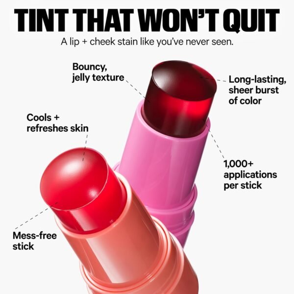 Milk Makeup Tinta gelatinosa de água refrescante – Lábios transparentes + manchas de bochecha com colágeno vegano, água do mar + Aloe – Hidratante, longa duração, tonalidade labial montável + blush - Imagem 2