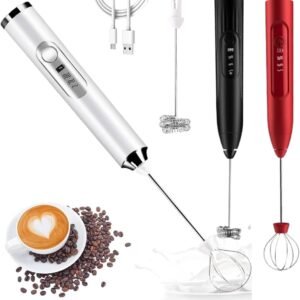 Mixer Misturador Batedor Portátil Sem Fio Para Misturar Líquido Mexer Ovo Recarregável Usb 2 em 1 (PRETO)