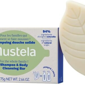 Mustela Shampoo Sólido Corpo E Cabelo 75G - Sabonete E Shampoo 2 Em 1 - Vegano Sem Fragrância E Com 94% De Ingredientes De Origem Natural - Para Bebês Crianças E Adultos