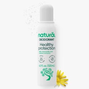 NATURAL Desodorante com Extratos de Camomila e Melissa - Proteção Saudável - Calmante e Refrescante - Sem Alumínio - Vegano - 120ml