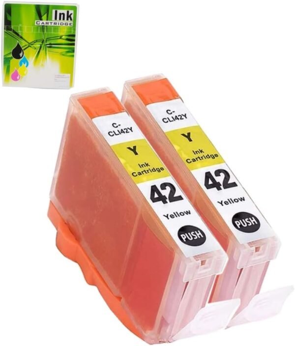 NEXTPAGE Cartuchos de tinta CLI42 Y de substituição compatíveis com cartuchos de tinta amarela Canon CLI42 CLI-42 Professional Canon Pixma PRO-100, cartuchos de tinta Canon CLI 42 Y pacote com 2