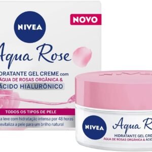 NIVEA Creme Facial Hidratante em Gel Aqua Rose 50ml - Com Ácido Hialurônico e Água de Rosas orgânica, este hidratante em gel de rápida absorção hidrata a pele por 48 horas