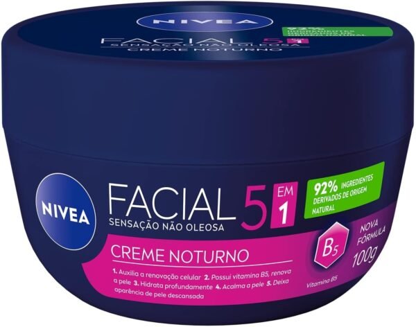NIVEA Creme Facial Noturno - O potinho noturno dos queridinhos da hidratação facial, auxilia a renovação celular e hidrata profundamente a pele enquanto você dorme - 100g