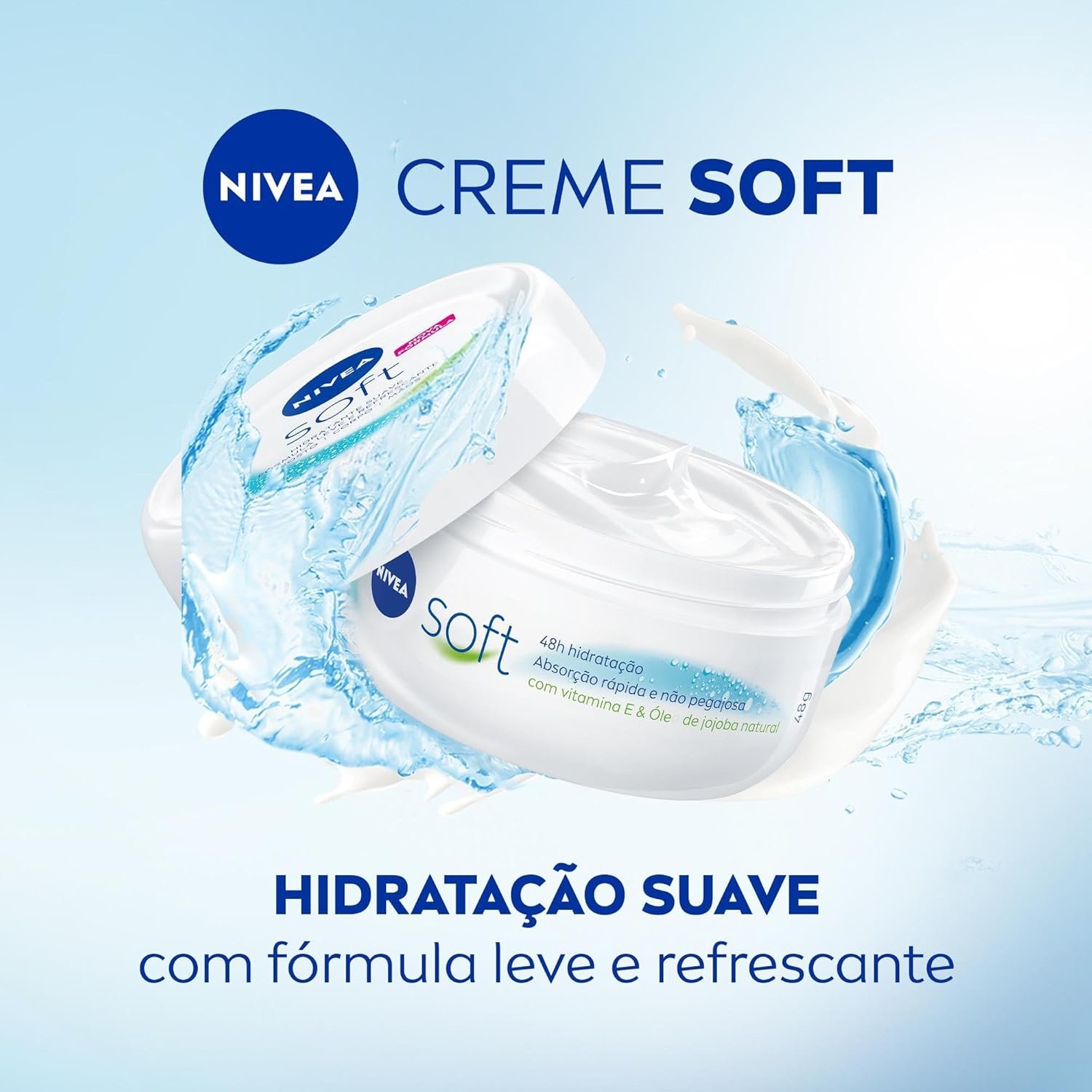 NIVEA Creme Soft 48g - Hidratação suave para rosto, mãos e corpo com fórmula leve e refrescante 2 NIVEA Creme Soft 48g - Hidratação suave para rosto, mãos e corpo com fórmula leve e refrescante - Imagem 2