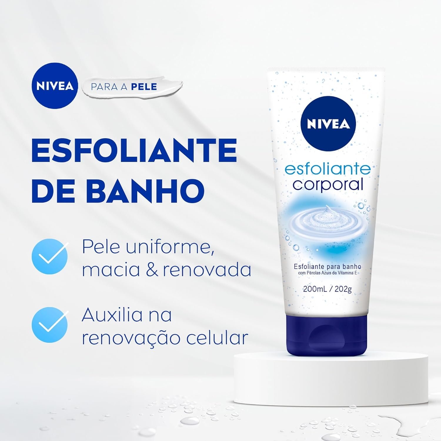 NIVEA Esfoliante Corporal para Banho 200ml - Auxilia na renovação celular, com vitamina E, enriquecido com pérolas azuis, textura cremosa, remove impurezas, proporciona maciez para a pele 2 NIVEA Esfoliante Corporal para Banho 200ml - Auxilia na renovação celular, com vitamina E, enriquecido com pérolas azuis, textura cremosa, remove impurezas, proporciona maciez para a pele - Imagem 2
