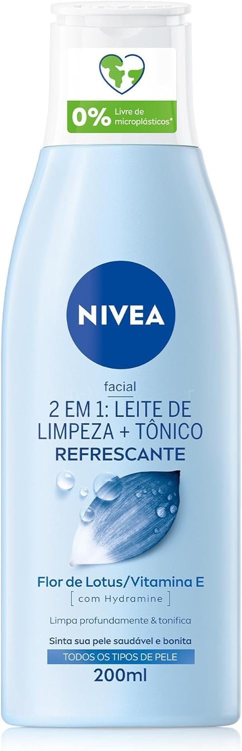 NIVEA Loção 2 em 1 200ml - Leite de Limpeza e Tônico - Remove as impurezas, inclusive resíduos de maquiagem e poluição, tonifica profundamente e deixa a pele mais saudável - Cuidado facial 1 NIVEA Loção 2 em 1 200ml - Leite de Limpeza e Tônico - Remove as impurezas, inclusive resíduos de maquiagem e poluição, tonifica profundamente e deixa a pele mais saudável - Cuidado facial