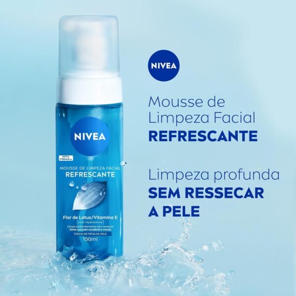 NIVEA Mousse de Limpeza Facial 150ml - Limpa todas as impurezas e resíduos de maquiagem, rico em vitaminas, revigora a pele e deixa uma sensação refrescante de hidratação - Imagem 2