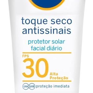 NIVEA SUN Protetor Solar Facial Toque Seco Antissinais FPS 30 40ml - Diário FPS 30, proteção UVA/UVB, previne o envelhecimento da pele, textura não oleosa, controla o brilho