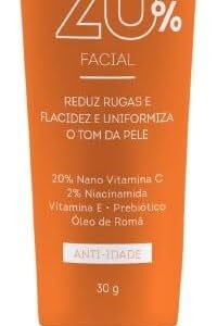 Nano Vit C20 Extratos da Terra – Sérum Facial com 20% de Vitamina C Nanoencapsulada para Rejuvenescimento e Clareamento da Pele