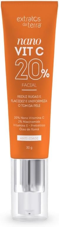 Nano Vit C20 Extratos da Terra – Sérum Facial com 20% de Vitamina C Nanoencapsulada para Rejuvenescimento e Clareamento da Pele 1 Nano Vit C20 Extratos da Terra – Sérum Facial com 20% de Vitamina C Nanoencapsulada para Rejuvenescimento e Clareamento da Pele