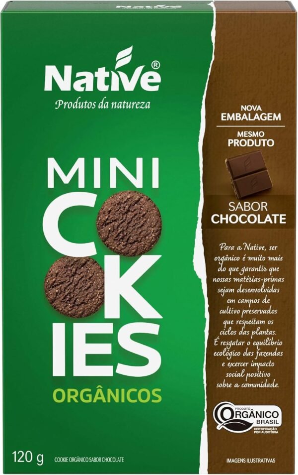 Native Mini Cookie Sabor Baunilha Orgânico Display Com 8 Unidades De 40G