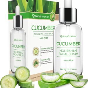 Natural Chemist Sérum Facial De Pepino E Babosa - Dermatologicamente Testado, Hidrata E Hidrata A Pele Seca, Reduz A Vermelhidão, Acalma, Antienvelhecimento, Cuidados Com A Pele Coreanos Sem Cruelda