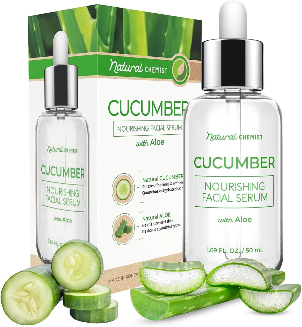 Natural Chemist Sérum Facial De Pepino E Babosa - Dermatologicamente Testado, Hidrata E Hidrata A Pele Seca, Reduz A Vermelhidão, Acalma, Antienvelhecimento, Cuidados Com A Pele Coreanos Sem Cruelda 1 Natural Chemist Sérum Facial De Pepino E Babosa - Dermatologicamente Testado, Hidrata E Hidrata A Pele Seca, Reduz A Vermelhidão, Acalma, Antienvelhecimento, Cuidados Com A Pele Coreanos Sem Cruelda