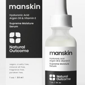 Natural Outcome Man Skin Supreme Moisture Serum Mens Serum I Mens Anti-Aging Day & Night Facial Serum I Advanced Moisture Serum with Hyaluronic Acid, Argan Oil & Vitamin E