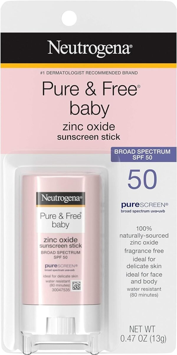 Neutrogena Protetor solar mineral para bebês puro e com FPS 50 de amplo espectro e óxido de zinco