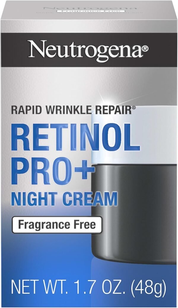 Neutrogena Retinol Pro+ Hidratante Noturno Antienrugamento Rapid Wrinkle Repair Retinol, Creme Antienvelhecimento para o Rosto e o Pescoço, Formulado sem fragrância, parabenos, corantes e ftalatos, 0,3% Retinol, 48 g