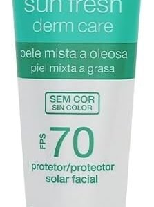 Neutrogena Sun Fresh Protetor Solar Facial Derm Care, Pele Oleosa, Sem Cor, FPS 70, 40g