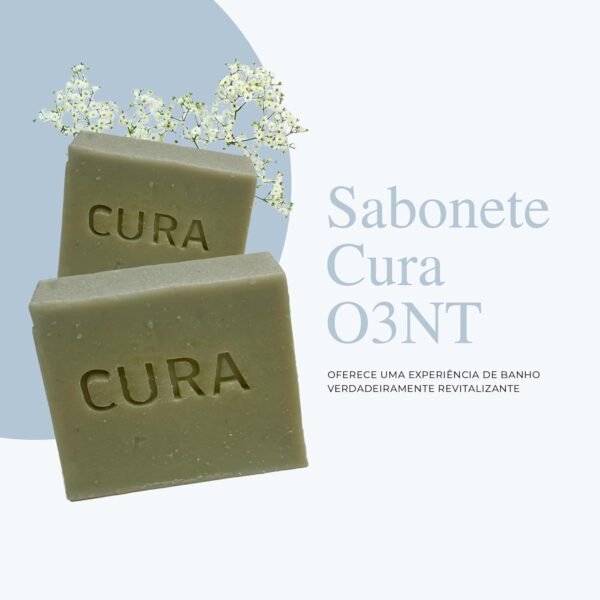 O3NT Kit 3 Sabonetes Cura - Limpeza Profunda, Purificante e Revitalizante - Cuidados com a Pele - Dermocosméticos Naturais Ozonizados - Tratamento Terapêutico de Alta Performance - Imagem 2