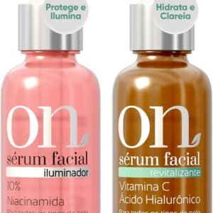 ON - Kit Sérum Facial com 2 unidades com Vitamina C e Ácido Hialurônico + Sérum com Niacinamida - Skincare Facial - Cuidados com a Pele