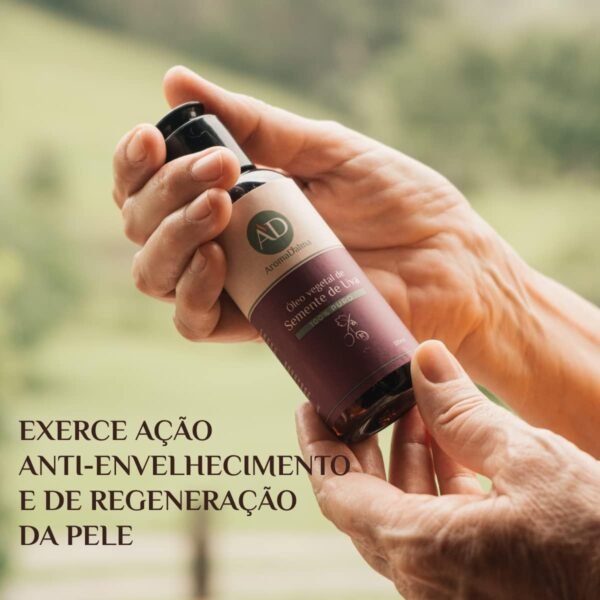 Óleo Vegetal De Semente De Uva - Prensado a Frio, 100% Puro e Vegano | Alto Poder De Hidratação Para Corpo e Rosto 120 ml - Aroma D’alma - Imagem 2