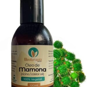 Óleo Vegetal de Mamona (Rícino) 100% Natural Prensado a Frio/uso Cosmético e Terapêutico (100 mL) - Oleoterapia Brasil