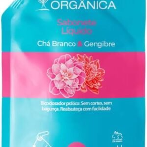 Orgânica Refil Sabonete Líquido Vegano Puro Vegetal 750ml Chá Branco e Gengibre