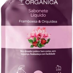 Orgânica Refil Sabonete Líquido Vegano Puro Vegetal 750ml Framboesa e Orquídea