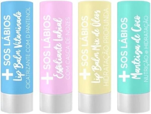 Outras Kit 4 Unidades - Tratamento Intensivo Sos Labios - Recupera E Protege Seus Labios Top Beauty