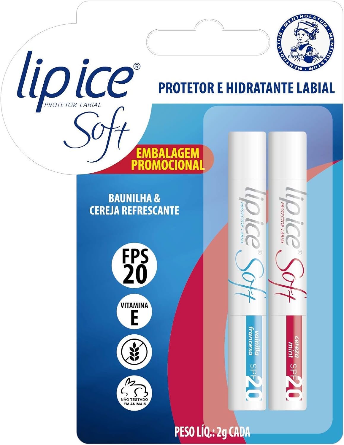 Pack Soft Baunilha com Cereja Refrescante, Lip Ice 1 Pack Soft Baunilha com Cereja Refrescante, Lip Ice
