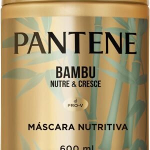 Pantene - Máscara Nutritiva Bambu Nutre e Cresce, com Óleo Capilar de Rícino e Cafeína, Tratamento Capilar Reparador, 600 ml