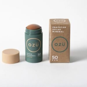 Protetor Solar OZU Mineral Bastão, FPS 50, Amplo Espectro, Resistente à Água/Suor, Sem Filtros Químicos, Rico em Antioxidantes - COR #3 / TEBE