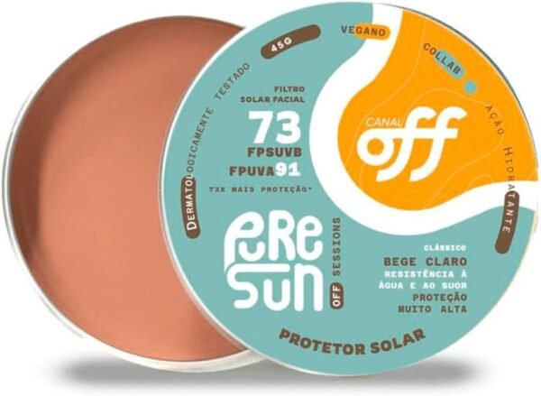 Protetor Solar PureSun Classico + Canal OFF 75+ - 45g (BEGE CLARO)