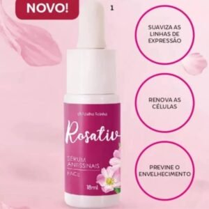 Rosativ Sérum Facial Antissinais com Óleo de Rosa Mosqueta, 18ml, Suaviza Linhas de Expressão, Renova Células