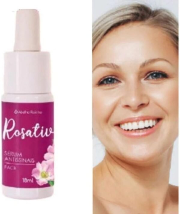 Rosativ Sérum Facial Antissinais com Óleo de Rosa Mosqueta, 18ml, Suaviza Linhas de Expressão, Renova Células - Imagem 2