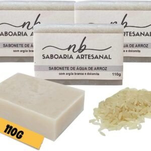 Sabonete Clareador Hidratante Água de Arroz Argila Branca e Dolomita kit c/3 un