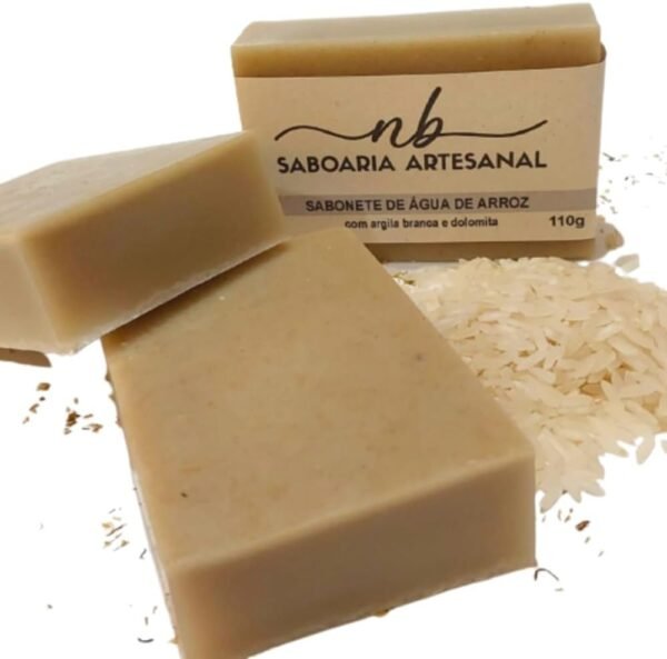 Sabonete Clareador Hidratante Água de Arroz Argila Branca e Dolomita kit c/3 un - Imagem 2