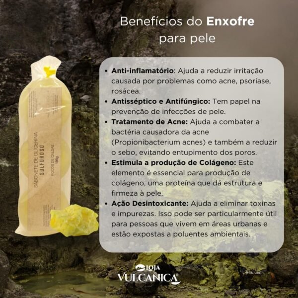 Sabonete Sulfuroso com Glicerina - Enxofre - Kit 15 Un. Poços De Caldas - Imagem 2