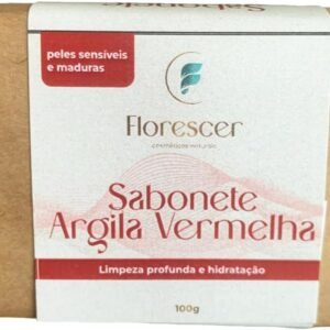 Sabonete Vegano Argila Vermelha - Hidratação Esfoliação Redução de Linhas de Expressão.